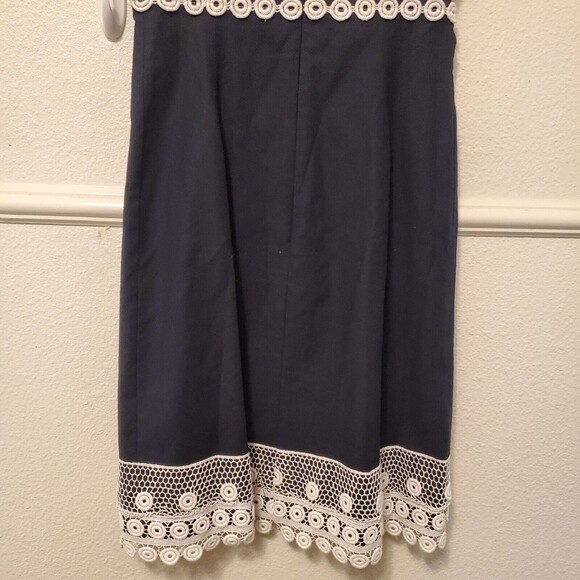 J. Crew Sleeveless V Neck Empire Cut Dress Eyelet Lace Lined Women's Size 2 - Picture 6 of 16